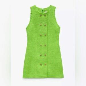 Zara blogger’ favorite Green tweed Dress